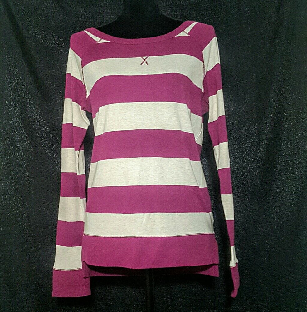 The limited maroon striped long-sleeve top